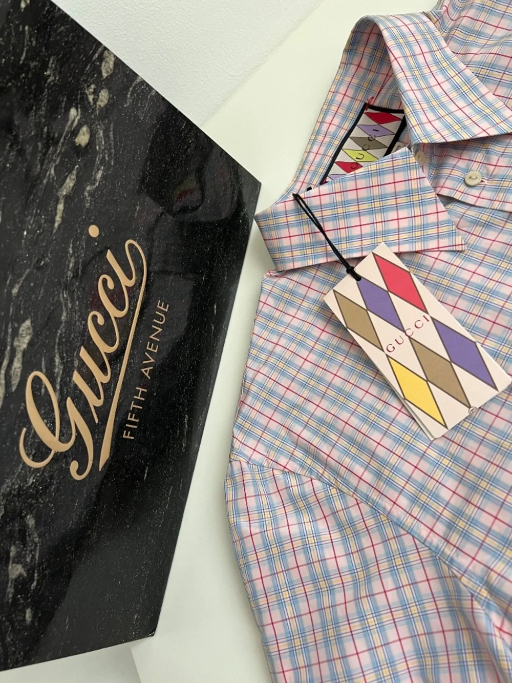 Gucci Men's Shirt size 42 Large 16 1/2 Cotton 50% Polyester 50% Special Logo New